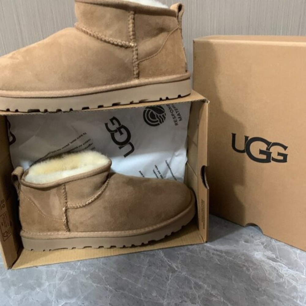 UGG Chestnut Suede Ankle Boots